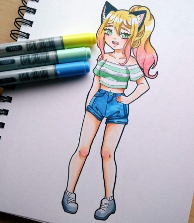 Аниме фломастерами для начинающих