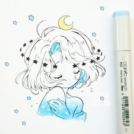 Рисование аниме для начинающих фломастером