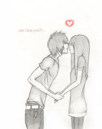 Аниме парень и девушка черно белое