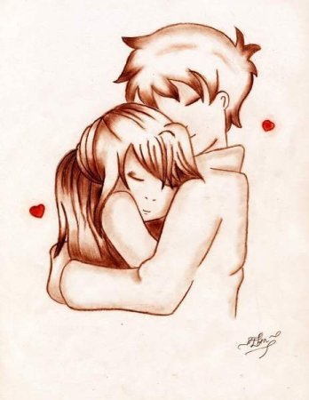 Аниме пара карандашом