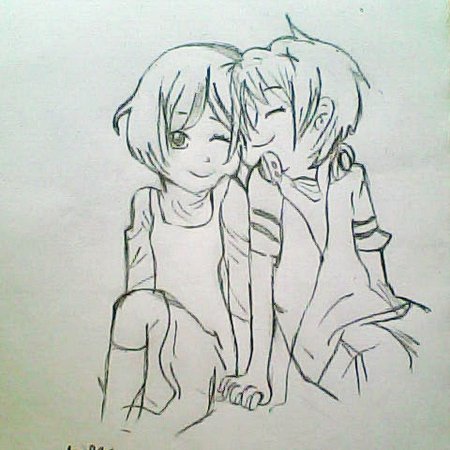 Аниме карандашом любовь