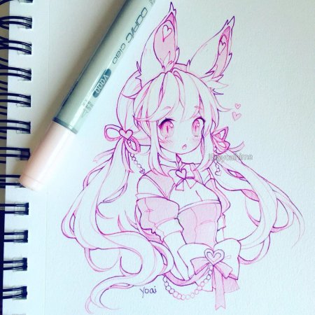 Наброски для скетчбука аниме