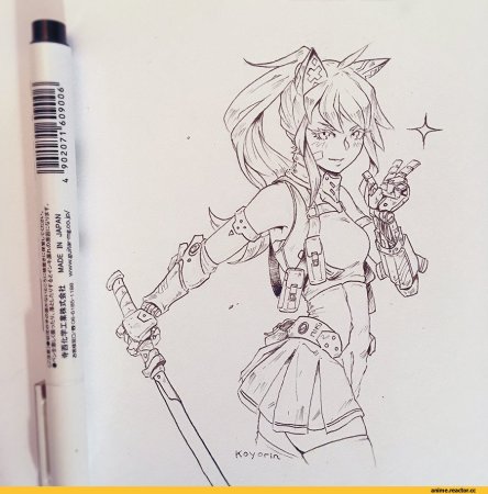 Аниме девочки ручкой