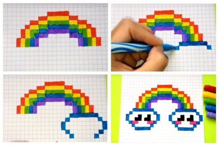 Рисунки по клеточкам радужные