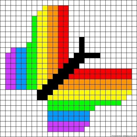 Рисунки по клеточкам маленькие радужные