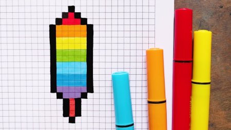 Рисунки по клеточкам разноцветные