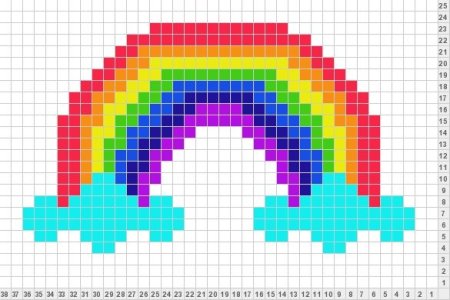 Рисунки по клеточкам радужные