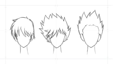 Аниме волосы парня карандашом