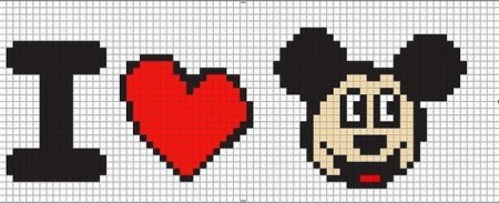 Микимаус по клеточкам в тетради