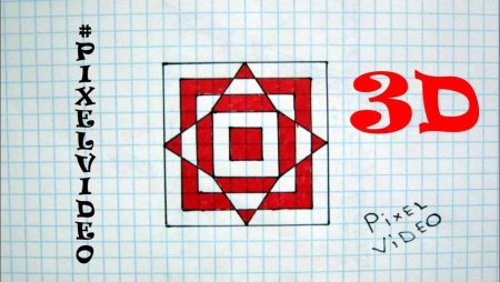 Объемные рисунки по клеткам