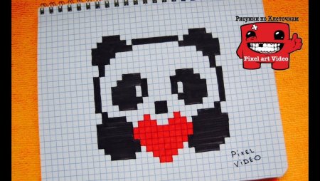 Рисование по клеточкам пандочки