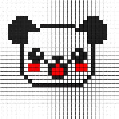 Рисование по клеточкам пандочки