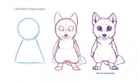 Поэтапное рисование животных аниме
