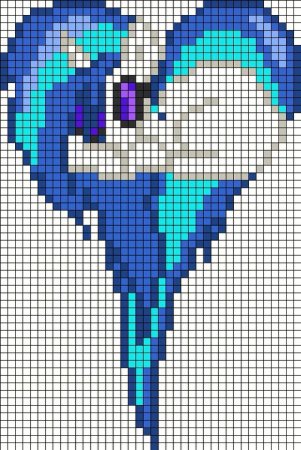 Радужная поняшка по клеточкам