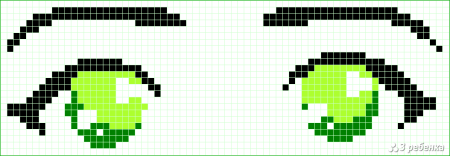 Глаз по клеточкам в тетради