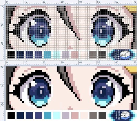 Аниме глаза в клеточку