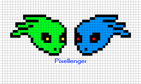 Пришелец по клеточкам в тетради