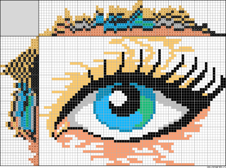 Рисование по клеточкам глаза