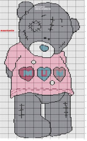 Мишка Тедди по клеточкам