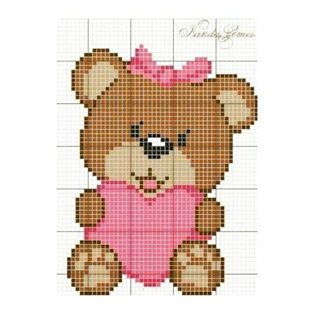 Вышивка по клеточкам мишка