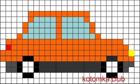 Машинки по клеточкам в тетради