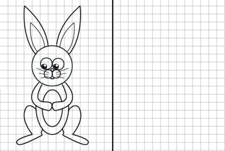 Рисование по клеточкам заяц