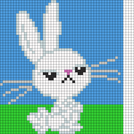 Схема для вышивания крестиком заяц