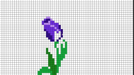 Весенние рисунки по клеточкам