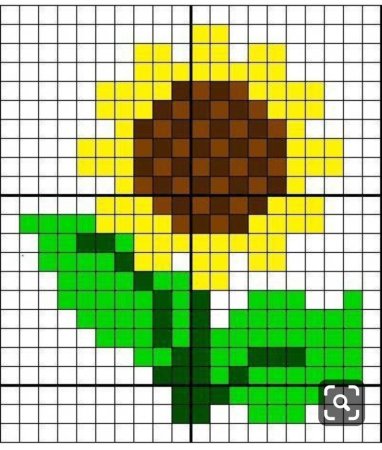 Рисование по клеточкам цветы