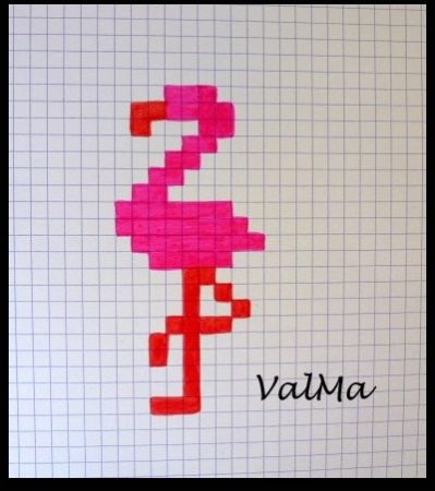 Фламинго по клеточкам легко