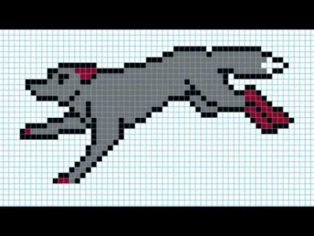 Рисунки по клеточкам волк маленький