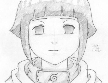 Аниме Наруто Хината для срисовки