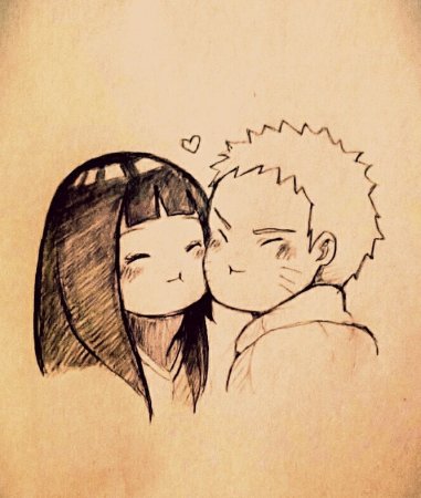 Рисунки для срисовки Наруто и Хината