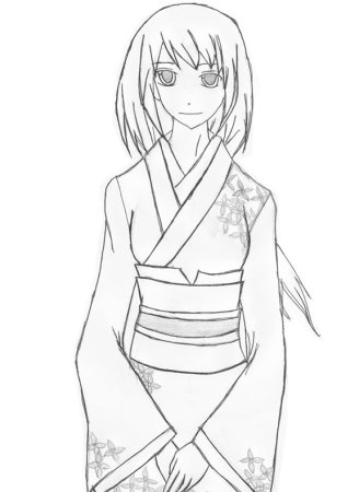 Кимоно карандашом