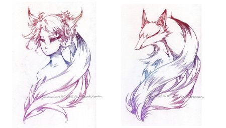 Китсуне набросок