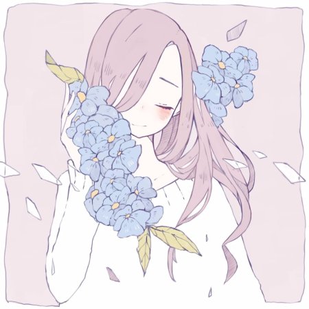 Набросок аниме в цвете