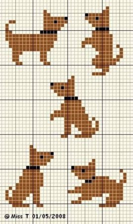 Вышивка маленькие собачек