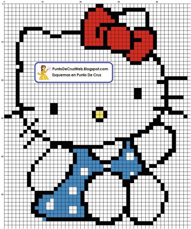 Хеллоу Китти по клеточкам