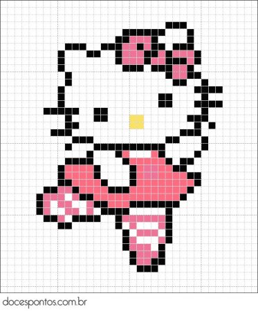 Рисунки по клеточкам Китти
