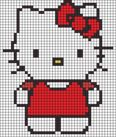 Рисунки по клеточкам Китти