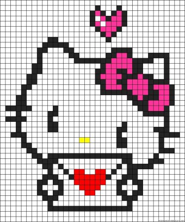 Рисунки по клеточкам Китти