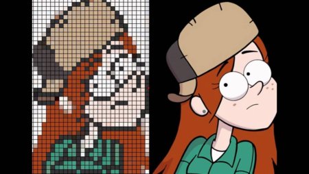 Гравити Фолз Диппер по клеточкам