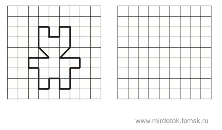 Повтори рисунок по клеткам