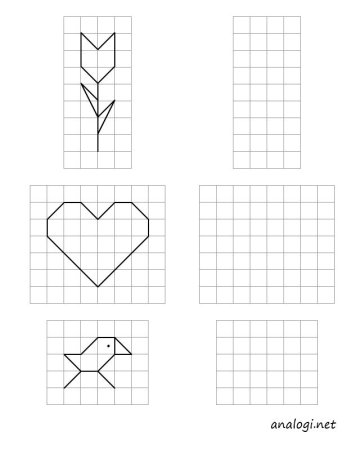 Геометрические рисунки по клеточкам
