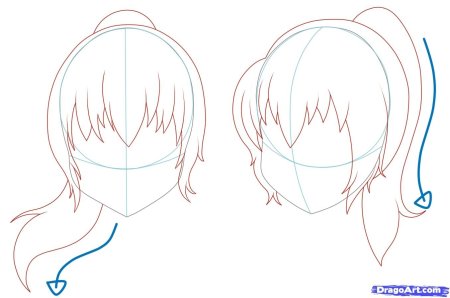 Аниме девочка поэтапно карандашом