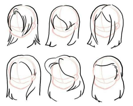Поэтапное рисование аниме волос