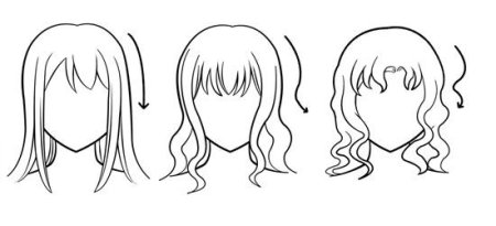 Аниме волосы контур
