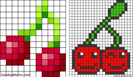 Рисование по клеточкам фрукты