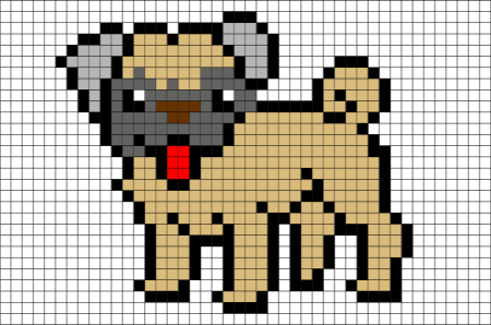 Мордочки животных по клеточкам