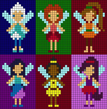 Рисование по клеточкам принцессы